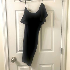 One shoulder black dress